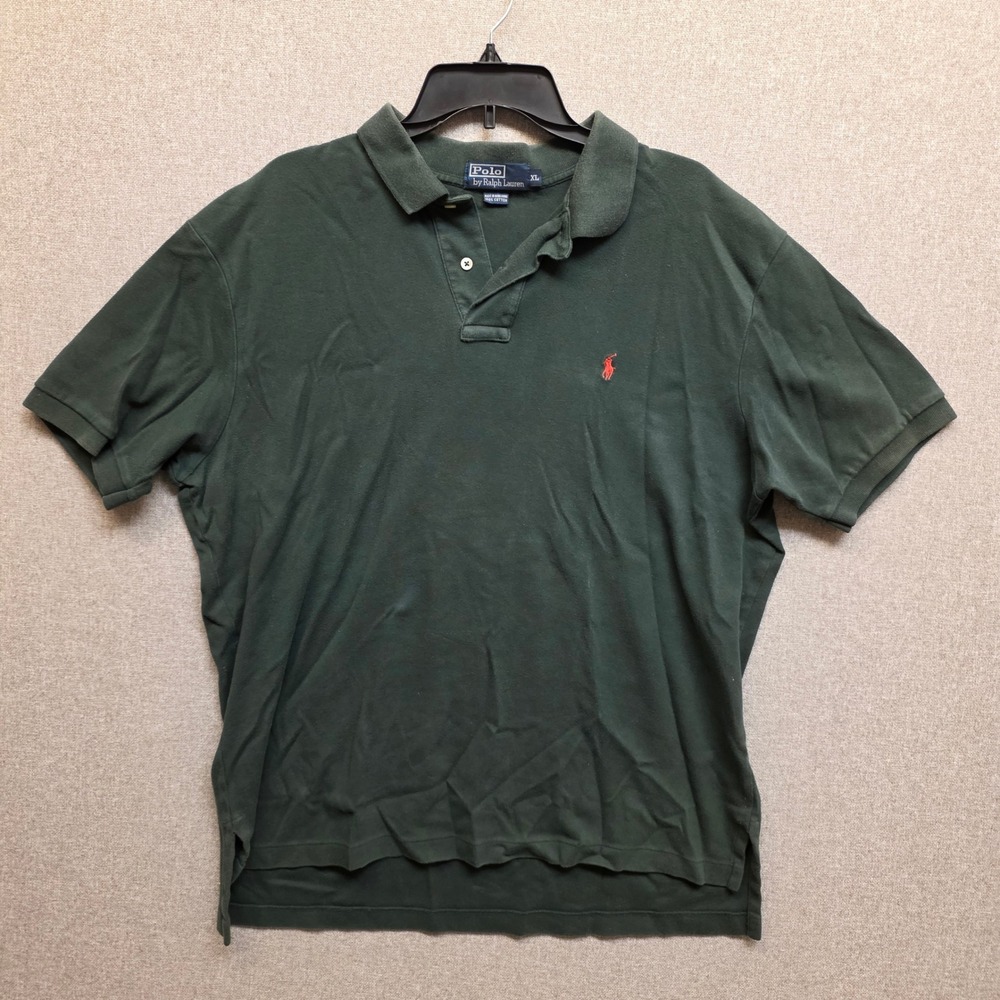 Polo Ralph Lauren Mens XL Green Pique Polo Red Pony Preppy Old Money Golf